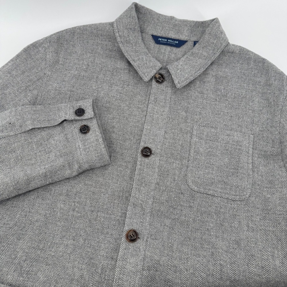 Peter Millar Crown Crafted‎ Summer Strasse Coat Mens XXL Grey Linen Cashmere
